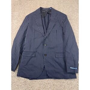 Polo Ralph Lauren 42L Wool/Linen Blend Navy Pinstripe 2 button Blazer